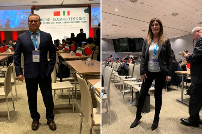 Maurizio Ambrosio e Simona Mannatrizio presenti al Zhejiang Milan Economic and Trade Forum