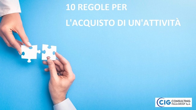 10 regole per l'acquisto di un'attività